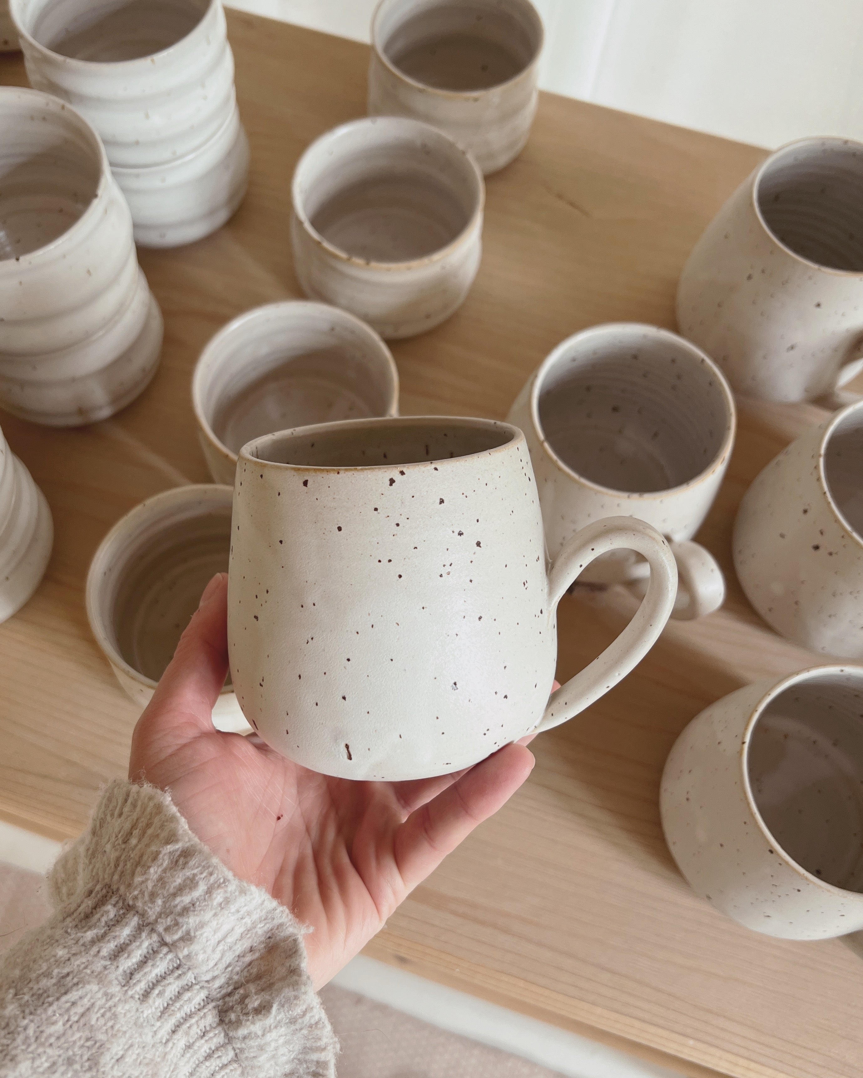 Rustic white mug